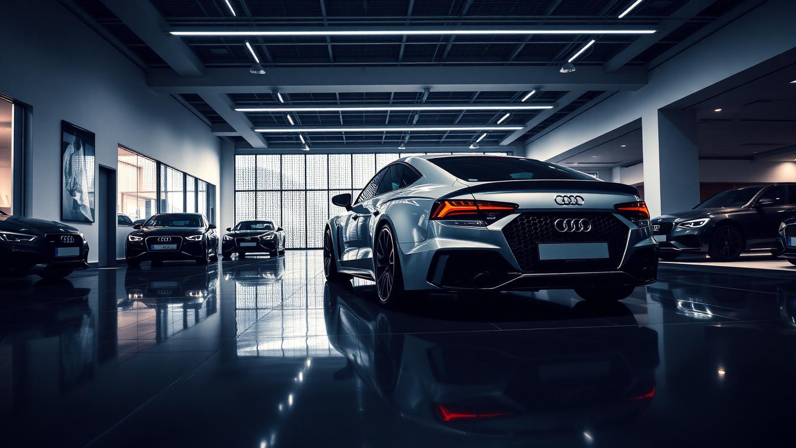 Audi haut de gamme en concession, illustration assurance